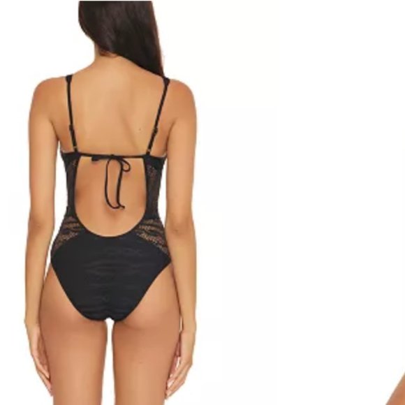 New! Becca Color Play Crochet One Piece Swimsuit - Picture 11 of 12